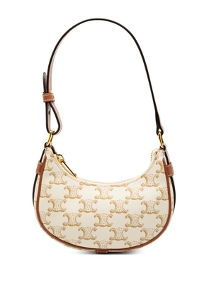 Celine Pre-Owned 2022 Mini Triomphe Coated Canvas Ava shoulder bag - White