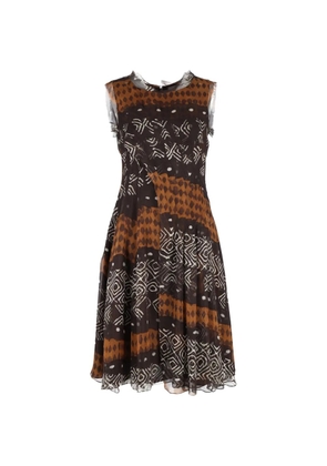 Oscar de la Renta Pre-Owned patterned sleeveless dress - Brown