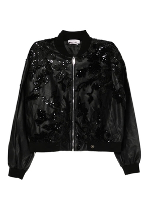 Saiid Kobeisy beaded leather jacket - Black