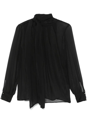 Elisabetta Franchi voile tie-neck blouse - Black
