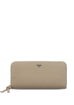 FENDI zip-around leather wallet - Neutrals