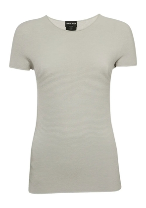 Giorgio Armani Pre-Owned ribbed cotton T-shirt - Grey