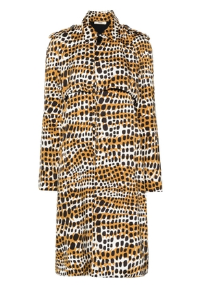 Celine Pre-Owned 2000s graphic-print silk trench coat - Neutrals