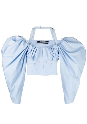Jacquemus off-shoulder poplin blouse - Blue