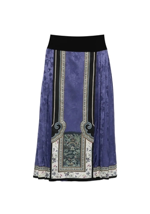 HUI MILANO Verbena pleated midi skirt - Blue