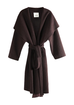 Uma Wang x 1436 hooded belted coat - Brown
