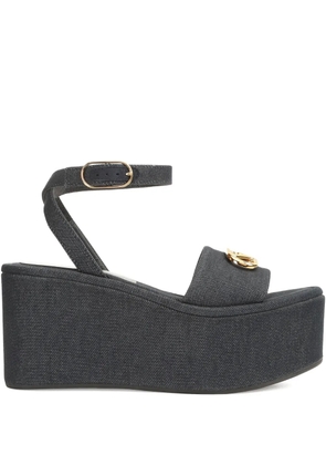 Sergio Rossi logo-plaque platform sandals - Blue