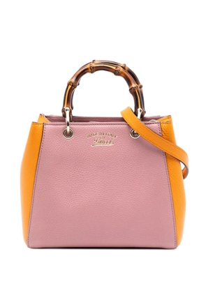 Gucci Pre-Owned 2016-2025 Mini Bicolor Calfskin Bamboo Shopper satchel - Pink