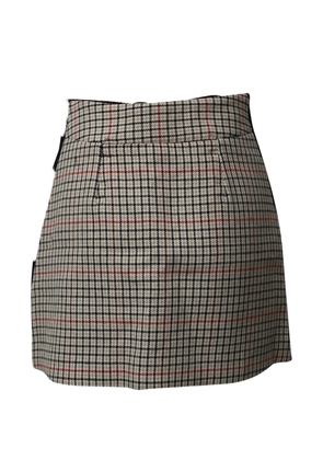 Maje checked panelled mini skirt - Neutrals