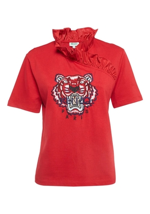 Kenzo Pre-Owned ruffled Tiger top - Red
