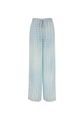 Ermanno Scervino drawstring check-pattern trousers - Blue