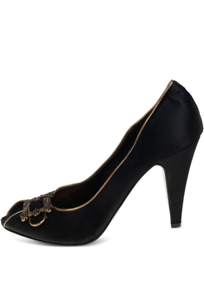 Le Silla 95mm peep-toe buckle-detail pumps - Black