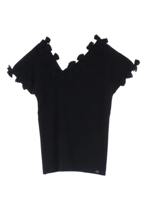 CHANEL Pre-Owned 1986-1988 cotton ribbon top - Black