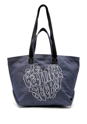 See by Chloé Je T'aime denim tote bag - Blue