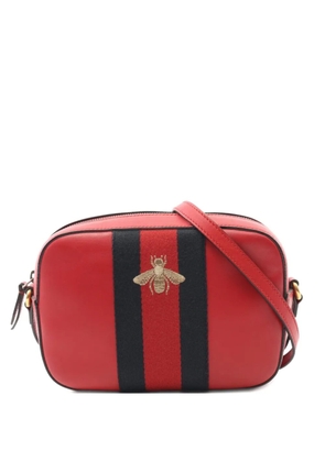 Gucci Pre-Owned 2000s bee stripe shoulder bag - Red
