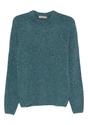 Canali speckled crew-neck sweater - Blue