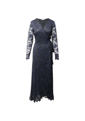 GANNI ruffle wrap dress - Blue