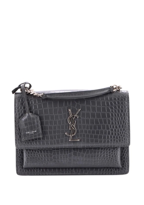 Saint Laurent Pre-Owned Sunset Crocodile Embossed Leather Medium crossbody bag - Grey