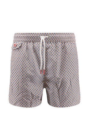 Kiton geometric-print swim shorts - Red