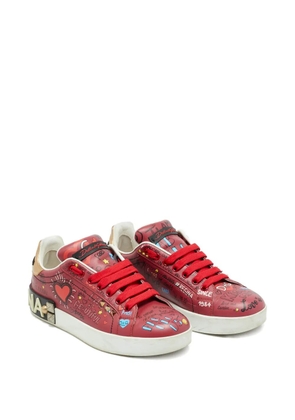Dolce & Gabbana Pre-Owned Portofino embellished sneakers - Red
