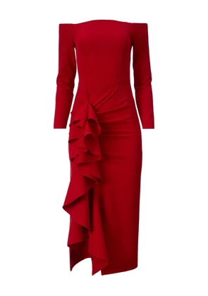 MOOS STUDIO off-shoulder midi dress - Red