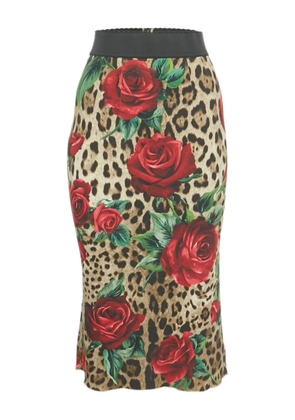 Dolce & Gabbana Pre-Owned animal-print midi skirt - Brown