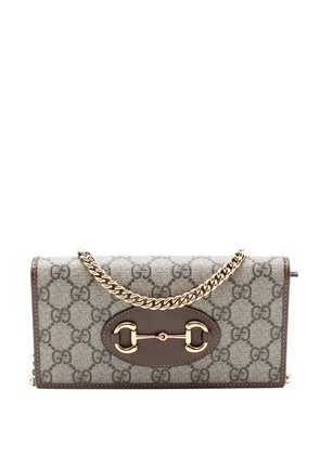 Gucci Pre-Owned 2016-2025 GG Supreme Horsebit 1955 Wallet On Chain crossbody bag - Brown