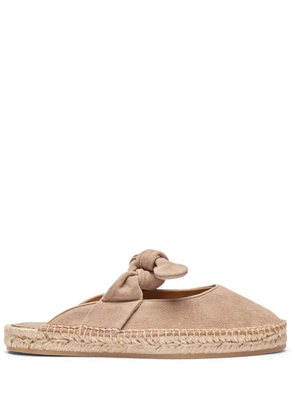 Scarosso Pina knot-detail suede espadrilles - Neutrals