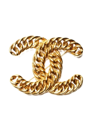 CHANEL Pre-Owned 1970-1990 CC brooch - Gold