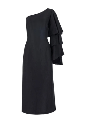 Rosie Assoulin Bidi Bidi Bom Bom ruffled one-shoulder midi dress - Black