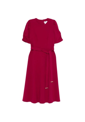 DKNY ruched-sleeve midi dress - Red