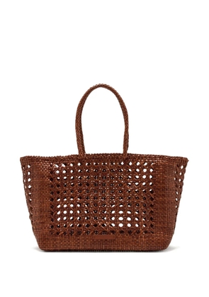 Loeffler Randall Klara leather woven tote bag - Brown