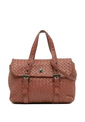 Bottega Veneta Pre-Owned 2012-2025 Nappa Intrecciato Flap satchel - Red