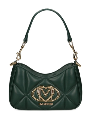 Love Moschino quilted logo-plaque shoulder bag - Green
