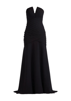 Tadashi Shoji pleated strapless maxi dress - Black