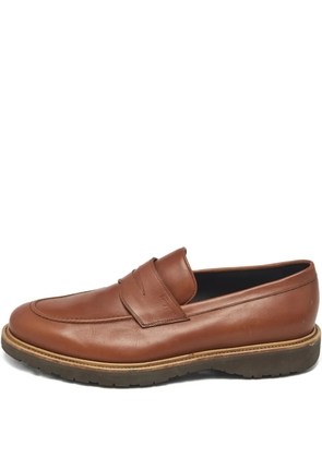 Ferragamo Pre-Owned leather penny loafers - Brown