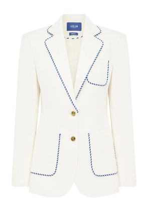 Leo Lin Jillian rop-trim blazer - White