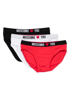Moschino logo-waistband briefs (pack of three) - Red