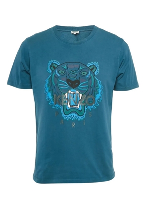 Kenzo Pre-Owned tiger-print cotton T-shirt - Blue