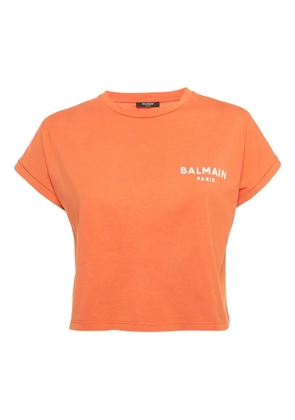 Balmain Pre-Owned logo crop top - Orange