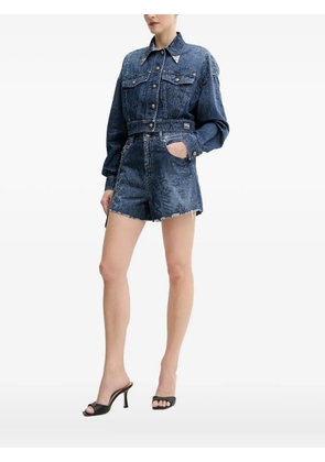Versace Jeans Couture metallic-print denim jacket - Blue