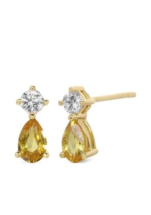 Anita Ko 18K yellow gold Violet sappire and diamond stud earrings