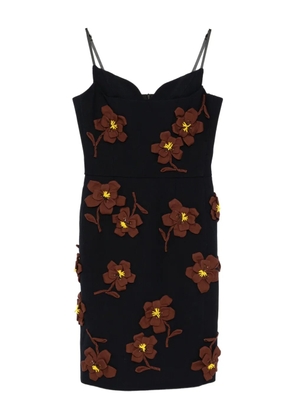 SHUSHU/TONG flower-embroidered mini dress - Blue