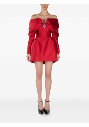 ARAFTU off-shoulder embellished mini dress - Red