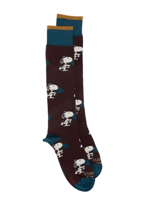 In The Box x Peanuts Snoopy Padlle all-over socks - Brown