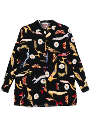 Ferragamo Pre-Owned 1990s shoe-print shirt - Black