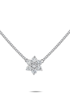 LB Exclusive diamond floral pendant necklace - Silver