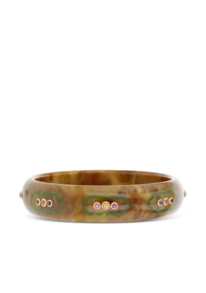 Mark Davis 18K yellow gold bakelite and rhodolite bracelet - Brown