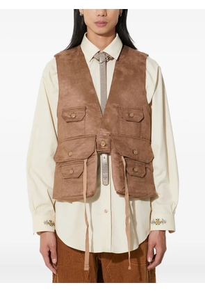 Engineered Garments buttoned multi-pocket gilet - Brown