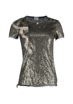 Red Valentino Vintage ruffle detail sequin t-shirt - Grey